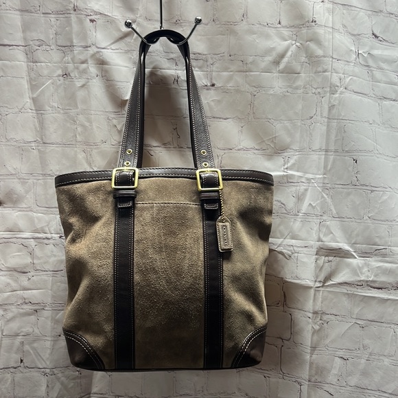 Coach Brown Leather/Suede Bag Vintage - Picture 2 of 16